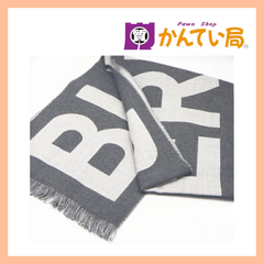 BURBERRY バーバリー  ロゴ ウール ジャガード スカーフ ウール100％ フリントグレー 80623991  ファッション