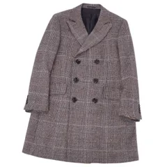 美品 マッキントッシュ MACKINTOSH コート ダブルブレスト チェック柄 ウール ツイード アウター メンズ M グレーのサムネイル