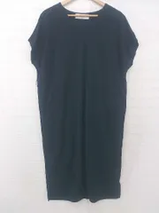 ◇ BEAMS LIGHTS Vネック サイドスリット フレンチスリーブ 膝下丈 ワンピース サイズ38 ネイビー レディース P  【1308090008449】のサムネイル