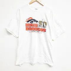 XL/古着 半袖 Tシャツ メンズ NFL デンバーブロンコス 大きいサイズ コットン クルーネック 白 ホワイト アメフト スーパーボウル 25aug18 