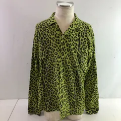 04w4406∞※【中古】 STAR OF HOLLYWOOD スターオブハリウッド ハイデンシティ レーヨン オープンシャツ レオパード SH29489 ライトグリーン L ヒノヤ 長袖 【八王子店】