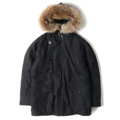 N.HOOLYWOOD エヌハリウッド ジャケット サイズ:S 18AW ALPHA アルファ ラクーンファー フーデッド パテッド ミリタリー フライト ジャケット アウター ブルゾン コート N-3B 裏地迷彩 ブラック 黒 コラボ【メンズ】のサムネイル