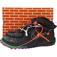 21年製 NIKE × OFF-WHITE AIR FORCE 1 MID SP 黒 US9.5/27.5cm ナイキ オフホワイト エアーフォース 1 ミッド DO6290-001