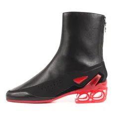 美品 RAF SIMONS ラフシモンズ サイクロイド ブーツ サイズ：25.0cm CYCLOID-4 HR820003L アンクル バックジップ RUNNER 22SS ブラック レッド 40 シューズ 靴のサムネイル
