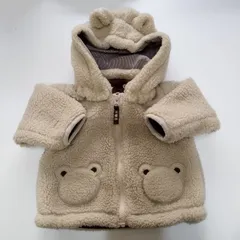 HOT BISCUITS(MikiHouse)／ホットビスケッツ(ミキハウス)　ボアフリースジャンパー　もこもこ　くまさん　Ｓサイズ（70～80㎝）　Ｅ409