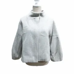 アルアバイル allureville 美品 スタンドカラージャケット ショート ウール ドロップショルダー グレー 1 約Sのサムネイル