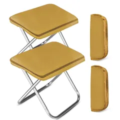 新品 KTEBO 2脚セット 折りたたみ椅子 軽量320g/脚 コンパクトチェア 手提げケース一体型 1秒設置 携帯イス アウトドア チェア キャンプ/万博/行列 二重層シート X型フレーム 耐荷重100kg-おうしょく