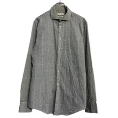 Calvin Klein 長袖 チェックシャツ 16 L～ ホワイト ブラック カルバンクライン ボタン カジュアルシャツ 古着卸 アメリカ仕入 a702-5623のサムネイル