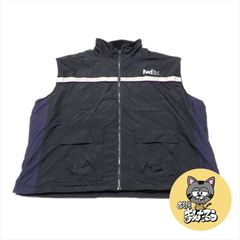 90s 古着 FedEx ベスト フェデックス 企業ロゴ ナイロン L