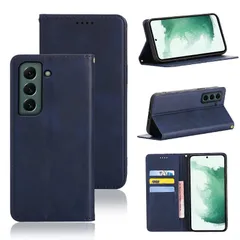 Galaxy S22 ケース 手帳型 SC-51C SCG13 手帳型 ケース カバー PUレザー カード収納 財布型 耐衝撃 ケース マグネット スタンド機能付き 5色 (ギャラクシー S22 5G ケース 手帳型) (深い青)