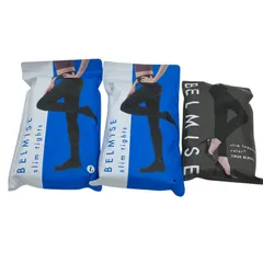 186001 新品未使用 BELMISE ベルミス  スリムタイツ　スリムレギンス　カラープラス L トゥルーブラック レディース 3点まとめ売り