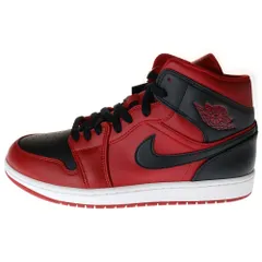 NIKE (ナイキ) AIR JORDAN 1 MID REVERSE BRED エアジョーダン1 リバース ブレッド ミッドカットスニーカー ブラック/レッド US10/28cm 554724-660
