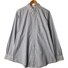 古着 80~90年代 ブルックスブラザーズ Brooks Brothers MAKERS 長袖 ボタンダウンストライプシャツ USA製 メンズXL相当/eaa580780