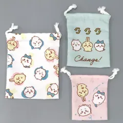 【中古】バッグ ちいかわ＆ハチワレ＆うさぎ(いれかわっちゃった) 3P巾着 「ちいかわ なんか小さくてかわいいやつ」