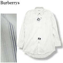 【新品】 バーバリー Burberrys 長袖 コットンリネン ストライプ柄 レギュラーカラー コンバーチブルカフ ドレスシャツ ワイシャツ Yシャツ ビジネス カジュアル 38-78 ホワイト メンズ