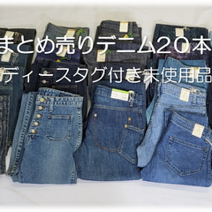 BISON CELLULOID　 岡山ジーンズ　まとめ売り　２０本　 青色系  レディースデニム　普段使いに　リメイク ハンドメイド用＊タグ付き未使用品＊