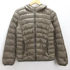 U■ユニクロ/UNIQLO ウルトラライトダウンジャケット/フーディ【M】ベージュ系/LADIES/21【中古】■