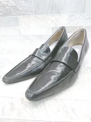 ◇ Θ EVOL イーボル スクエアトゥ ヒール　ローファー　シューズ サイズ23.5ｃｍ ブラック レディース P  【1410230000791】