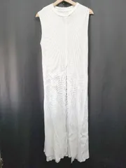 ◇ ⊂ Ungrid アングリッド ワッフル スリット ノースリーブ ロング丈 ワンピース サイズF ホワイト レディース E  【1507010014663】