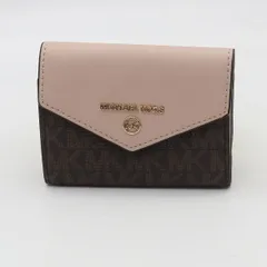 美品 マイケルコース 6連 キーケース 小銭入れ付 シグネチャー柄 ゴールド金具 ピンクカラー レディース KRK 2000000 NSK