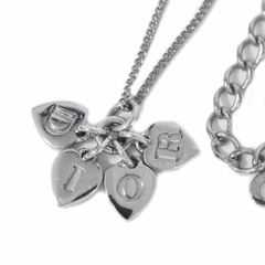 本物 ディオール Dior ロゴ ハートモチーフ ネックレス ペンダント メタル シルバー金具 アクセサリー ジュエリー 中古 【フォロー割】