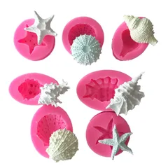 【Ever garden】 貝殻 ヒトデ 7個セット 貝 海 シリコンモールド レジン アロマストーン 手作り 石鹸 キャンドル 樹脂 粘土 オルゴナイト 型 抜き型