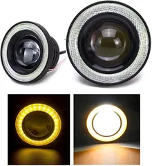 Kstyle c&b 互換品Kstyle イエロー 3.5 LED フォグランプ 汎用 イカリング 付き 30w 高性能 COB 防水 左右 2個 セット RAV4 CX SUBARU フォレスター レヴォーグ デイズ(3.5インチ-89mm)のサムネイル