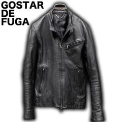 GOSTAR DE FUGA 馬革 シングルライダースジャケット 44 黒 ゴスタールジフーガ ホースハイド ホースレザー 立ち襟 スタンドカラー 00s y2k
