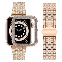 【数量限定】Apple メタル交換バンド Watch Watch 10 10 対応 ジュエリー PCケース付 レデース Series オシャレ 42mm リストバンド バンド コンパチブルApple ブレスレット キラキラ 42mm [wutwuk]