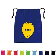 いちご 名入れ シューズバッグ 巾着バッグ 靴入れ 上履き入れ 巾着袋 名入れ 体操着入れ 着替え入れ ナイロンバッグ  ピクトグラム 部活 習い事 レッスンバッグ 稽古バッグ  便利バッグ