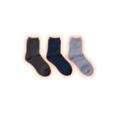 【新品】 [ホカロン] 靴下 レディース あったか 冬 冷え 吸湿発熱 防寒 パイル ソックス 抗菌防臭 22.5-25cm ブルーグレー ネイビー アッシュグレー 3足セット 1