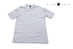 【中古】ナイキ　ゴルフ｜Nike｜マルチボーダーコットン半袖ポロシャツ｜メンズゴルフウェア｜XL
