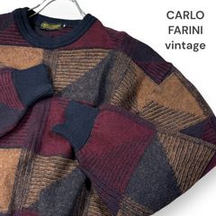 CARLO FARINI　ヴィンテージ　ニット　柄ニット　ウール　ドーベルマン　ニット　セーター　古着　ユーズド　ヴィンテージ