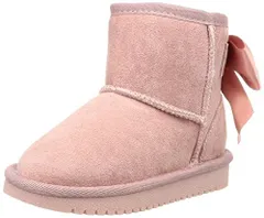 18.0 cm_ピンク [オリエンタルトラフィック] キッズブーツ ムートンブーツ 15~20cm 女の子 キッズ 子供靴 防寒 暖かい ファー リボン ショート 秋冬 スエード 歩きやすい 履きやすい PINK 18.0 cm
