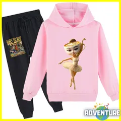 Tung Tung Tung Sahur トゥントゥントゥン サフール 長袖 パーカー 100 110 120 130 140 150 160 ピンク セットアップ 上下セット 女の子 トップス 子供服キッズ服イタリアンブレインロットtspsu19