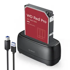 【在庫処分】ORICO HDD ケース 2.5/3.5 インチ HDD SSD用 HDDスタンド USB 3.0 to SATA ハードディスクケース 最大20TB UASP対応 12V電源アダプタ付き Windows / mac / PS4対応 DD18U3