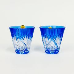 切子グラス　ガラスカップ　２個入