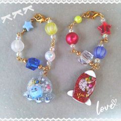 ☆ミニサイズ宇宙チェーンセット☆　〜バックチャーム、キーホルダー〜