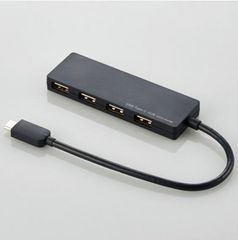 ELECOM U2HC-A429BBK USB Type-C接続4ポートUSB2.0ハブ 15cm