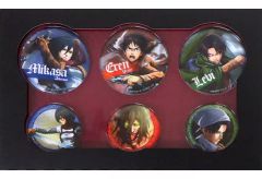 [Used] Badge/Pin (Character) [Single Item] Eren & Mikasa & Levi Can Badge Set of 6 "PS4/PS3/PS Vita Software"Attack Titan TREASURE BOX included bonus