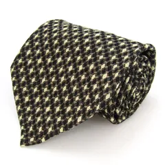 クリッツア ブランド ネクタイ チェック柄 格子柄 シルク PO メンズ ブラック KRIZIA 【中古】