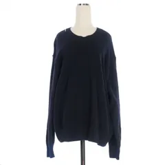 ユニクロ UNIQLO ×ANYA HINDMARCH 2024 メリノクルーネックニット セーター 長袖 3XL ネイビー 紺 251-468868(34-18)