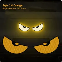 カーステッカー反射 ステッカー キャットアイ 夜間運転 トラック 警告 煽り運転 安全 事故防止 オレンジオレンジP_3