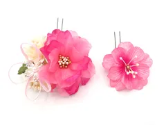 髪飾り 成人式 振袖 浴衣 袴 ２点セット ピンク 結婚式 入学式 入園式 卒園式 卒業式 七五三 753 ブライダル 前撮り 和装 日本製 かんざし 簪 花飾り フォーマル バラ 薔薇 人気 着物 ローズ W 30 323-285 u847　Si