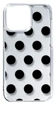 【新品未使用】iPhone14 Pro Max アイフォン14プロマックス クリア ハードケース ドット柄 水玉 (ブラック) スマホケース カバー cl-ip14promax-dotsmall-03
