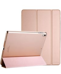 用ケース 2017 超スリム 10.5 三つ折スタンド Pro iPad オートスリープ iPad 半透明フロスト / バックカバー 2019 3 - Air ローズゴールド ProCase