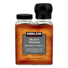 カークランドシグネチャー ブラックペッパー (178g x 2 グラインダー付き)  - Kirkland Signature Black Pepper (With Grinder 178g x 2)