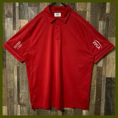 刺繍 レッド ポロシャツ 2XL オーバーサイズ FFCA メンズ 古着 半袖