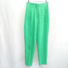 ◇ Θ ZARA タック入り ストレートパンツ サイズXS グリーン レディース E  【1501230029995】