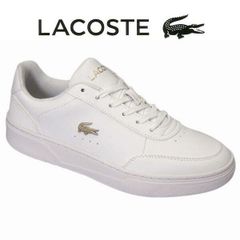 新品✨️LACOSTE ラコステ シボ本革 スニーカー ホワイト 送料込 
